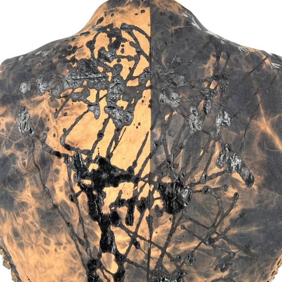 Cecilia De Bucourt Studded Vest Brown Black Tie-Dye Size Medium NWT - Picture 6 of 12